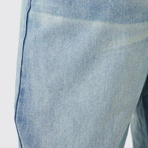 Jean ample pour homme, taille haute, coupe large, en denim délavé et vieilli, style vintage, personnalisé par le fabricant - Product Image 6