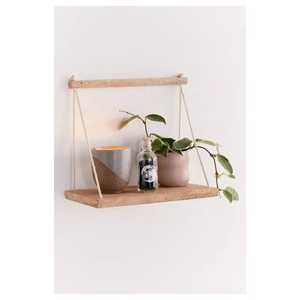 Black Wooden <b>Adjustable</b> Interlocking Wall <b>Shelf</b> Floating Storage Display Rack Modern Style Single Tier Wall Mounted Holder - Product Image 2