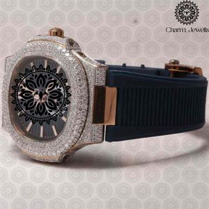 Charm_Jewells Luxury Stainless Steel <b>Watch</b> 40mm Irregular Case Diamond Encrusted Sapphire Crystal Analog Quartz Unisex - Product Image 1