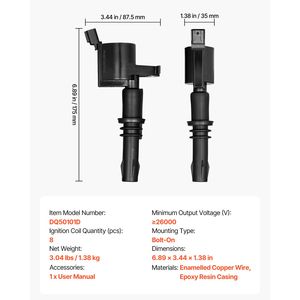 Set di 8 Bobine di Accensione Compatibili per Ford Expedition F150 F250 F350 Lincoln Mark LT e Navigator Serie Motore 4.6 - Product Image 4