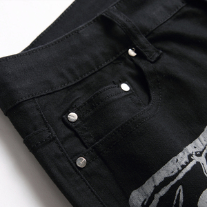 Pantalones Vaqueros con Estampado Gráfico, Corte Holgado, Diseño Personalizado, Lavado Vintage, Estilo Barrel, Rectos, Streetwear, Hip Hop, Y2K - Product Image 4