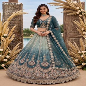 Heavy Chandania Silk with Handwork Motif-<b>Crystal</b> Beads-<b>Big</b> Stone-Multi Thread-Sequin-Dori work CanCan Lehenga Set Woman Fashion - Product Image 1