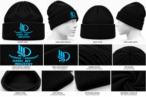 OARH_INT INDUSTRY Bonnet noir avec logo brodé, unisexe, décontracté, pour l'hiver, bonnet en tricot pour adulte - Product Image 6