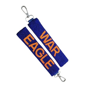 New Fully Customizable Team <b>Name</b> Colors Fonts Roll Tide Beaded Adjustable Game Day Keychain Wristlet White Red Football Keychain - Product Image 3