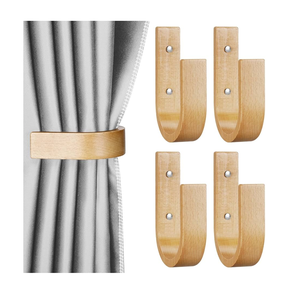 Wood <b>Curtain</b> Tie Backs Living Room Round 5cm Clip buckle Wood <b>Curtain</b> Tiebacks Buckle Door and Windows <b>Curtains</b> Ticback - Product Image 2