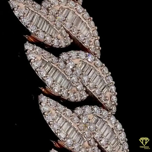 Cadena cubana de lujo estilo Miami con diamantes de moissanita en plata de ley 925, pasa la prueba del diamante, joyería hip hop. - Product Image 3