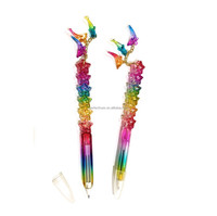 Stylos en plastique colorés mignons fantaisie 0.5mm largeur d'écriture papeterie scolaire pour les cadeaux promotionnels