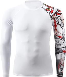 Vente en gros de rashguards à manches longues personnalisés pour hommes, tissu respirant pour la salle de sport, équipement de protection ODM - Product Image 3
