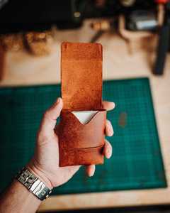High Quality Cow Leather Seamless <b>Wallet</b> Laser Cut Precision Slim No Stitch Card <b>Holder</b> For Sourcing Agents SLW-0035 - Product Image 2