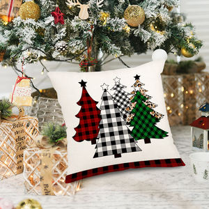 Joyeux Noël Housse de coussin 100% coton rouge à motifs floraux et feuilles séchées, style bohème, écologique et lavable pour la décoration intérieure - Product Image 3