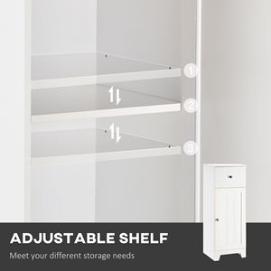 Piccolo Armadietto Organizzatore Autoportante con 1 Ripiano Regolabile, Mobiletto Bianco da Terra per Bagno e Soggiorno - Product Image 5