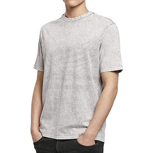 T-shirts délavés à l'acide pour hommes 100% coton respirant, vêtements décontractés d'été de haute qualité - Product Image 3