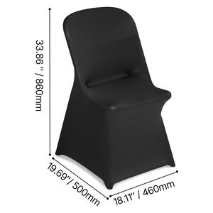 30 Pezzi Coprisedia Elasticizzati Personalizzati in Poliestere Nero e Spandex per Matrimoni, Feste, Banchetti, Design con Parte Anteriore Piatta - Product Image 4
