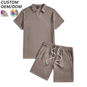 Conjuntos de Camisetas de Algodón Sólido Transpirables de Verano para Hombre, Conjunto Casual de Dos Piezas, Logotipo Personalizado, Soporte OEM ODM para Suministro de Marca - Product Image 6