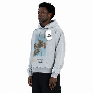 Sweat à capuche délavé pour homme, style vintage, doux et confortable, idéal pour le streetwear décontracté, avec service OEM - Product Image 2