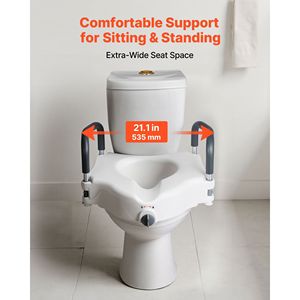 Asiento Elevador de Inodoro Acolchado de 5 Pulgadas de Altura, Capacidad de Carga de 300 Libras, Ampliado, 5 Estrellas para Seguridad en el Baño - Product Image 5