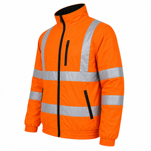 Custom Logo Mens Industry <b>Jacket</b> <b>High</b> <b>Visibility</b> Tape Stand Collar Zipper Pockets Safety Outerwear Custom Workwear <b>Jacket</b> - Product Image 5