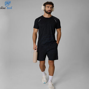 Wholesale Custom Plus Size Men's Solid <b>Washed</b> Front Fitness Clothing Set Gym Tank Top Athletic Shorts Breathable - Product Image 1