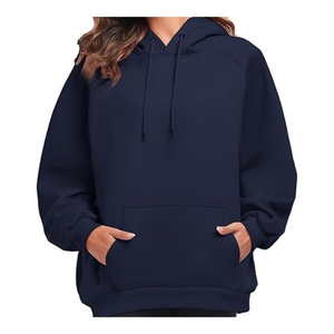Sudadera con Capucha para Mujer, Color Sólido, Tejido de Algodón, Estilo Casual, Manga Larga, Transpirable, para Otoño - Product Image 6