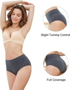 Culotte Femme en Coton Tricoté à Motifs Floraux, Écologique, avec Nœud, Douce, Extensible, Respirante, Confortable, Usage Quotidien, Taille Haute - Product Image 4