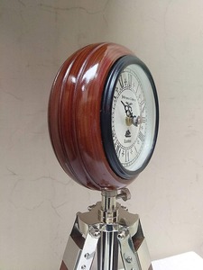 Vintage Tripod <b>Clock</b> for Home and Office Wooden Floor Standing <b>Clock</b> <b>Roman</b> Numeral Dial Retro Antique Table <b>Clock</b> - Product Image 3