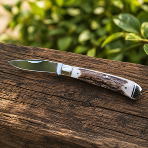 Navaja Plegable de Acero Inoxidable con Mango de Cuerno, Hoja Recta, Multifuncional, Grado Industrial, OEM/ODM, Navaja de Bolsillo - Product Image 2