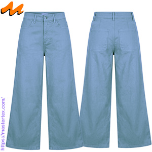 Pantalones Vaqueros Holgados de Cintura Alta para Mujer MASTER TEXTILE, con Pliegue Trasero, Tejido Transpirable, Casuales, para Todas las Temporadas, de Algodón y Poliéster - Product Image 3