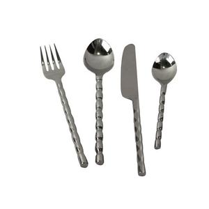 Juego de cubiertos de diseñador con diseño de mango largo Cubiertos pulidos de plata de acero inoxidable de fantasía en diseño único - Product Image 1