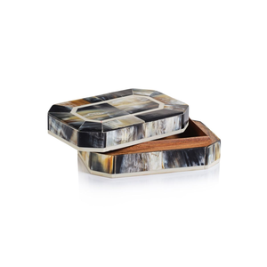 Handcrafted Natural Buffalo Horn Inlay Jewelry Storage <b>Box</b> Geometric Design <b>Trinket</b> <b>Box</b> by Perfect Enterprises - Product Image 5