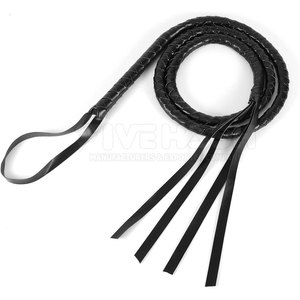 Fouet en cuir véritable de qualité professionnelle, poignée robuste et durable, design flexible, idéal pour l'entraînement en extérieur et la collection - Product Image 4