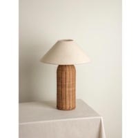 Nouvelles lampes de table en rotin naturel faites à la main, acceptées par les fabricants d'équipement d'origine (OEM), pour la décoration de la chambre à coucher, base d'éclairage multifonctionnelle, décoration intérieure, Vietnam