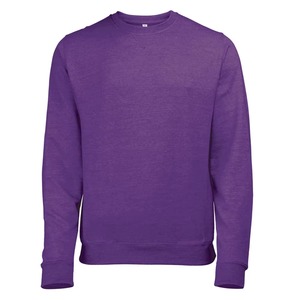 Sudadera de cuello redondo personalizada de algodón triblend, color morado jaspeado, de peso pesado, lisa, unisex, para hombre y mujer, estilo urbano, corte regular. - Product Image 1
