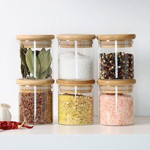 Wholesale Borosilicate Glass <b>Jar</b> Set with Wooden Lid Airtight Heat Resistant Food Storage Containers for Kitchen Sugar Coffee - Product Image 2