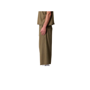Pantalon en denim vert olive pour homme, coupe droite, taille basse, style décontracté avec poches, ODM - Product Image 3