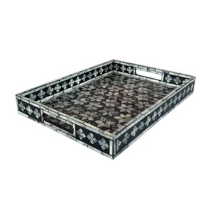 Luxury Mother of Pearl <b>Serving</b> <b>Tray</b> Handmade Inlay Shell Decorative <b>Tray</b> for Home Hotel Restaurant <b>Serving</b> and Gift Use - Product Image 1