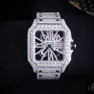 Reloj ETA de Lujo de Acero Inoxidable de Alta Calidad, Estilo Hip Hop, Completamente Cubierto de Diamantes, Mecánico, para Hombre, con Diamantes Vvs Moissanite - Product Image 1