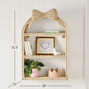 Precioso Estante Flotante de Ratán con Forma de Arco para Dormitorio Infantil, Librería, Organizador de Juguetes Colgante, Decoración de Pared, Venta al por Mayor - Product Image 2