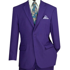 Chemise Homme Personnalisable Grande Taille Violette à Col en V Simple Boutonnage Style Italien/American Coupe Classique 100% Polyester Peigné - Product Image 6