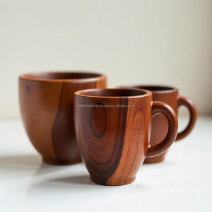 Tasses en céramique artisanales de qualité supérieure en bois naturel tasse et tasse pour les amateurs de boissons au thé et au café dans le monde entier - Product Image 1