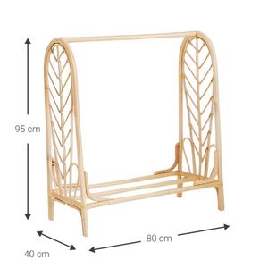 Porte-vêtements en rotin naturel avec motif de feuilles, pour enfants et tout-petits, mobilier de chambre d'enfant, vente en gros - Product Image 2