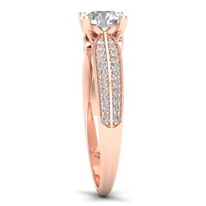 Anillo de compromiso solitario de moissanita con certificado GRA de oro macizo de 14K, precio mayorista REYES, para mujer, joyería de lujo para regalo de boda - Product Image 3
