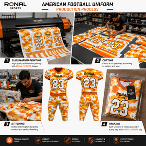 ชุดยูนิฟอร์มอเมริกันฟุตบอล Ronal Sports สำหรับผู้ชาย ลายพราง เสื้อเจอร์ซีย์และกางเกงขายาว คอวี แขนสั้น ระบายเหงื่อได้ดี ทรงพอดีตัว - Product Image 5