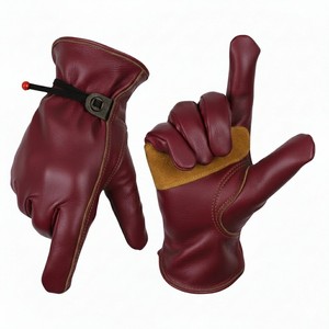 Gants de travail en cuir polyvalents pour monteurs, avec sangle de poignet réglable, renforcés pour la sécurité, équipement de conducteur durable, USA - Product Image 1