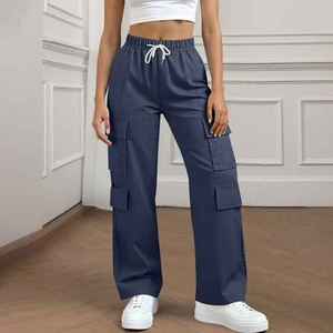Nouveauté Printemps-Été : Pantalon Cargo Femme Taille Haute Coupe Droite Ample Multi-Poches Décontracté – Pantalon Tendance pour Femme - Product Image 4