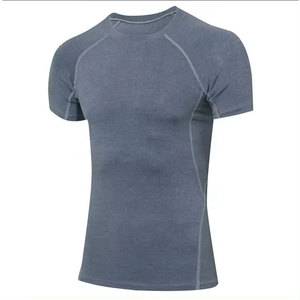 เสื้อรัดรูปแขนสั้นสำหรับผู้ชาย ขายดี ผลิตจากผ้าสแปนเด็กซ์โพลีเอสเตอร์ พิมพ์ลายแบบซับลิเมชั่น รับผลิตแบบ OEM - Product Image 6