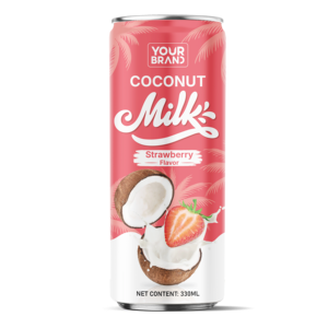 330ml Votre Logo Lait de Coco à la Fraise OEM ODM Fabricant de Boissons à Marque Privée Certifié ISO Halal - Product Image 1