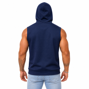 Chaleco Deportivo Personalizado para Hombre, Sudadera sin Mangas con Bolsillo Canguro, Color Sólido - Product Image 2