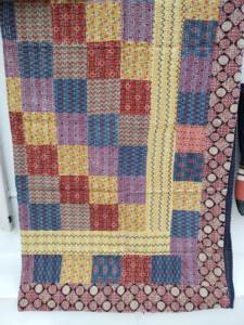 handblock ajrakh printed patchwork kantha work bedspreads kantha work <b>bedcovers</b> traditional ajrakh print <b>bedcovers</b> handmade - Product Image 1
