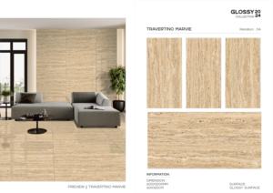 Revêtement de sol intérieur, carreaux de porcelaine polis et émaillés, 600x1200 mm, grande taille, carreaux à haute brillance pour bâtiments résidentiels et commerciaux - Product Image 2