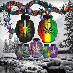 2026 New Bob Marley 3D Printed Jersey <b>Hoodies</b> for Men Eco-Friendly Breathable Anti-Pilling <b>Weeds</b> Leaf Design OEM ODM Custom - Product Image 2